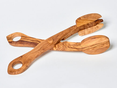 Pinza tijera de madera de olivo artesanal 27 cm