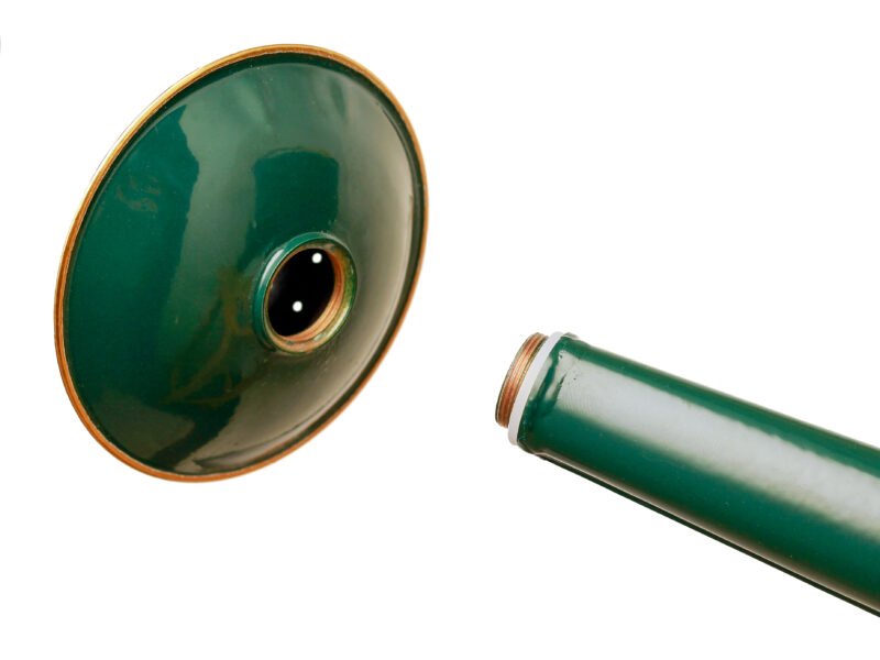 Regadera metálica 5L verde mate oscuro con detalles mostaza rugoso estilo rústico - Imagen 2